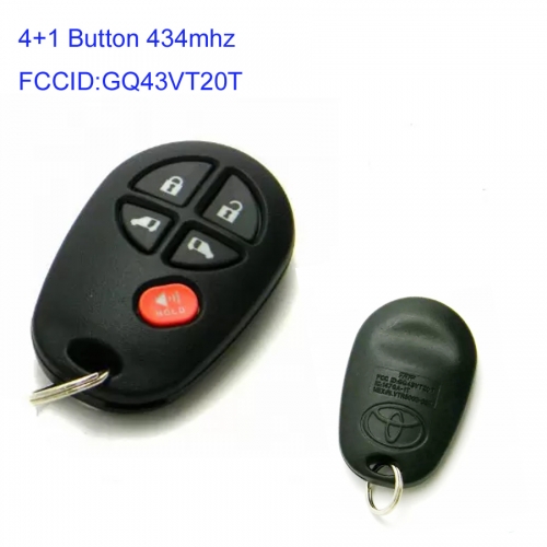 MK190226 4+1 Button 434mhz Remote Key for T-oyota Sienna 2004-2018 Auto Car Key GQ43VT20T