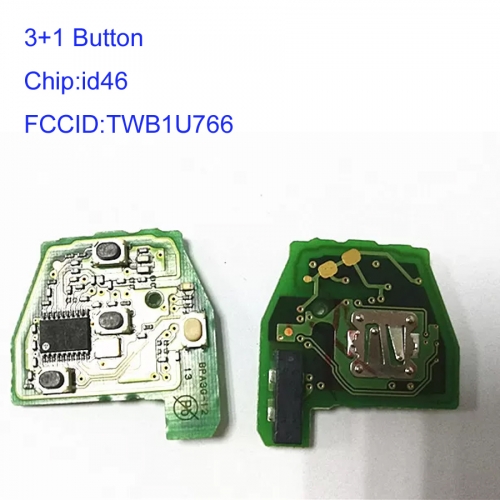 MK210095 3+1 Button Remote Key PCB Panel for N-issan Auto Car Key Fob TWB1U766 id46 PCF7961 Chip