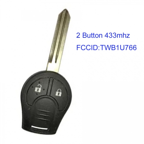MK210091 2 Button 433mhz Remote Key Head Key for N-issan X Trail Juke Micra Etc Car Key Fob TWB1U766 CWTWB1U766 PCF7961