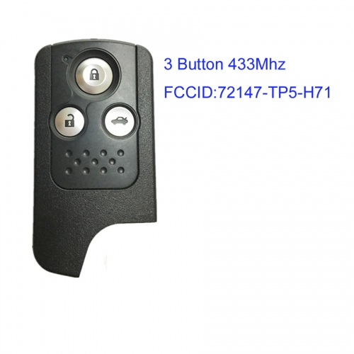 MK180149 3 Button 433Mhz Remote Key Smart Key for H-onda Accord Spirior Auto Car Key 72147-TP5-H71 ID46 Chip