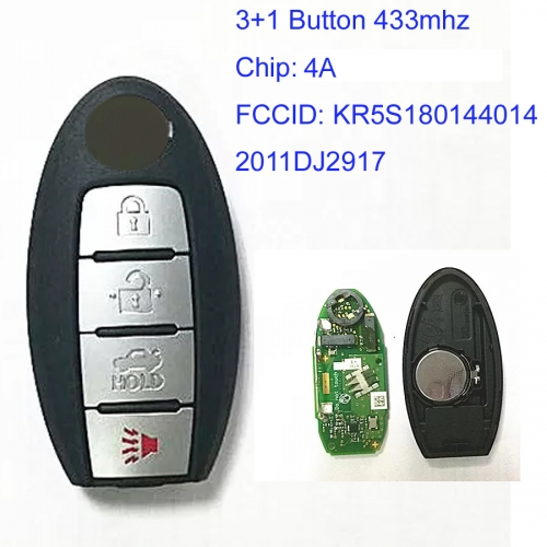 MK210085 3+1 Button 433mhz Smart Key for N-issan 2013-1015 ALTIMA Auto Car Key Fob KR5S180144014 2011DJ2917