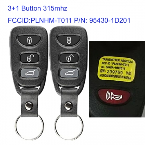 MK130111 3+1 Button 315mhz Remote Key for Kia Rondo 2007-2011 Auto Car Key Fob PLNHM-T011 P/N: 95430-1D201