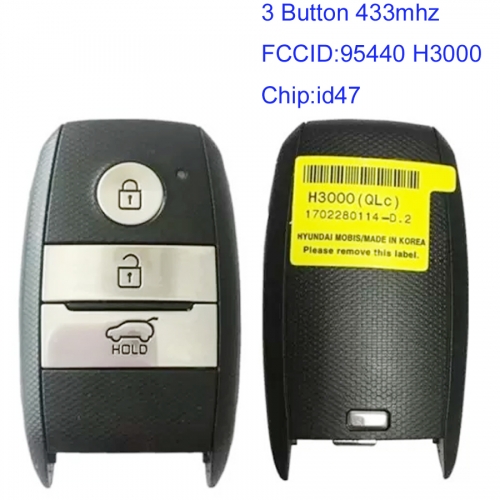 MK130105 3 Button 433mhz Smart Key for KIA KX5 2017 + Auto Car Key Fob Proximity Key 95440 H3000 95440-H3000