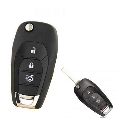 FS280007 3 Button Flip Key Cover Shell for Chevrolet Remote Key Case Replacement with Blade