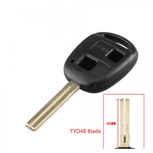 FS190047 2 Button Head Key Shell House Cover Remote Control Key Case for T-oyota Prado Auto Car Key Replacement  TYO48  Blade