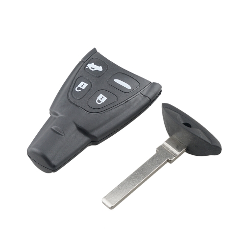 FS550005 4 Button Smart Key Remote Key Shell Cover Case for S-AAB Auto Car Key Cover Replacement Flat Head Narrow Blade