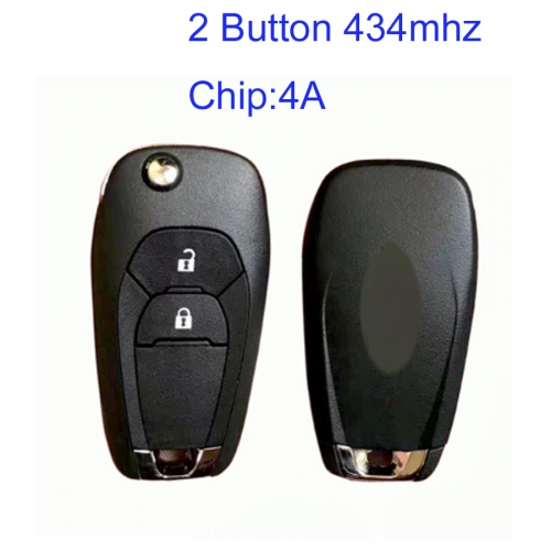 MK280062  Remote Flip Key 2 Button 434mhz for 2021 Chevrolet Spark Sonic Auto Car Key Fob Remote with 4A Chip