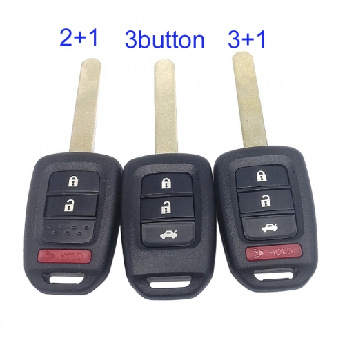 FS180026 2+1/3/3+1/3 Button Head Key Shell Cover for H-onda Auto Car Key with Blade Replacement