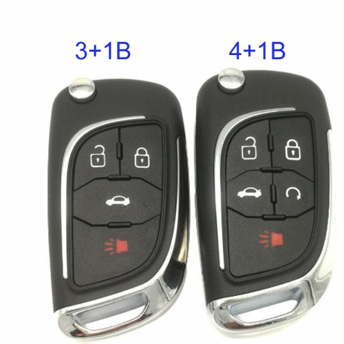 FS280010 3+1/4+1 Button Flip Key Cover Shell for Chevrolet Remote Key Case Replacement with Blade