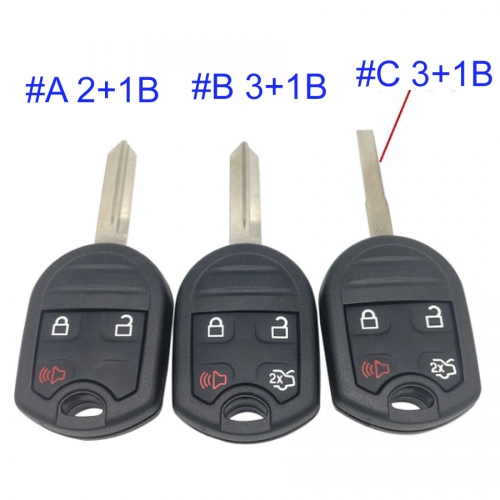 FS160027 2/3+1  Button Remote Key Head Key Shell Case Cover for F-ord Auto Car Key Replacement