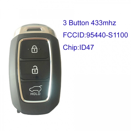 MK140146 3 Button 433MHz Smart Key Remote Control for H-yundai santa fe Car Key Fob with id47 Chip Keyless Go 95440-S1100