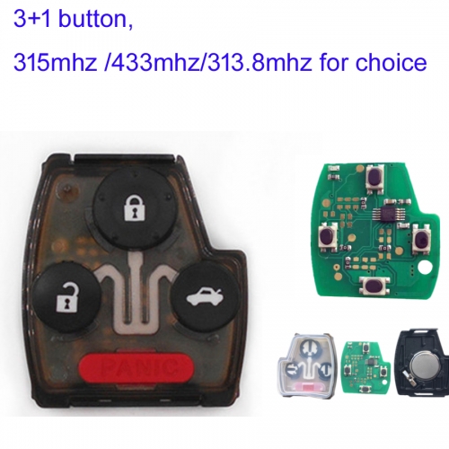 MK180171 3+1 Button 315/433M/313.8MHZ Remote Key Chip for H-onda 7th Accord 2003-2007 Remote Control Auto Car Key