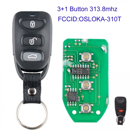 MK140148 3+1 Button 313.8Mhz  Flip Key Remote Control for H-yundai Car Key Fob OSLOKA-310T