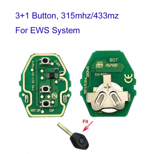 MK110108 3 Buttons 315/433MHZ PCB for BMW EWS Head Key Auto Car Key Fob PCB Panel Part