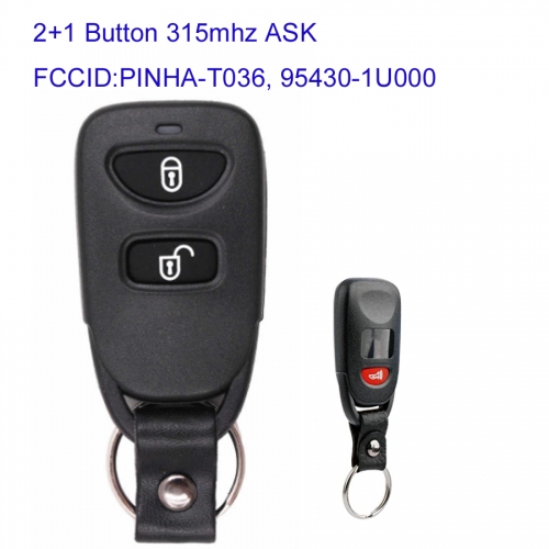 MK130115 2+1 Button 315MHz Remote Key Remote Control for K-IA Auto Car Key Fob PINHA-T036, 95430-1U000