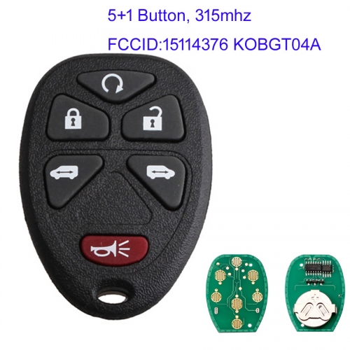 MK270038 5+1 Button 315mhz Remote Control Key for Chevrolet HHR Uplander Buick Terraza  Auto Car Key Fob 15114376 KOBGT04A