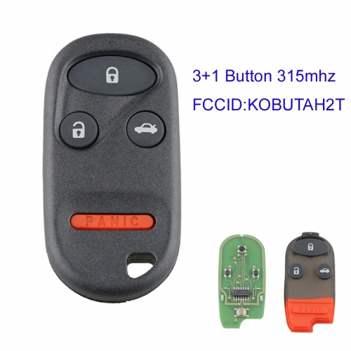 MK180176 3+1 Button 315mhz Remote Key Control for Honda   Accord 1998 1999 2000 Auto Car Key Replacement KOBUTAH2T