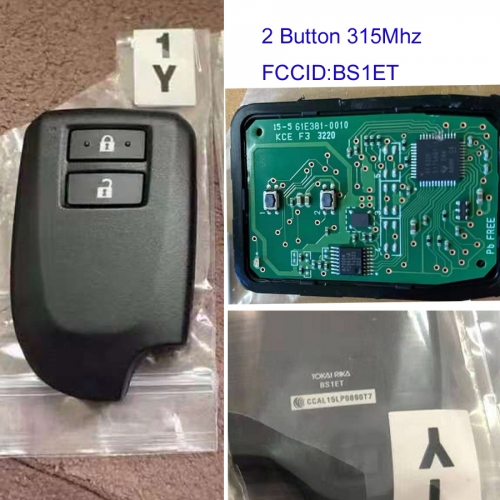 MK190252 Original 2 Button 315MHZ Smart Key for T-oyota Yaris/VOIS  Keyless Go Blue Logo BS1ET