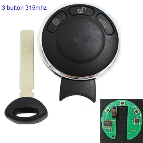 MK110002 3 button 315mhz PCF7945 Chip Smart Key for Mini Cooper auto key unkeyless Entry