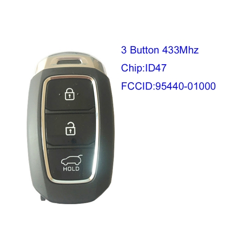 MK140154 3 Button 433mhz Smart Key Smart Card for H-yundai 95440-01000  Auto Car Key Fob with id47 Chip Keyless Go