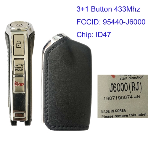 MK130123 3 Button 433mhz Smart Key for K-IA K900 TQ8-FOB-4F17 95440-J6000 Auto Car Key Fob with ID47 Chip Keyless Go