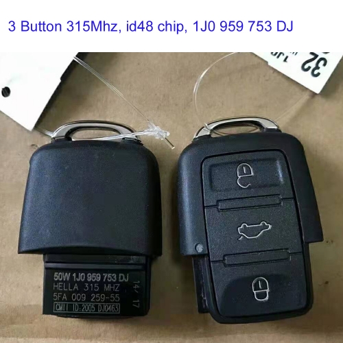 MK120103 3Button 315Mhz  Flip Remote Control Key for VW ID48 Chip 1J0 959 753 DJ Folding Key Fob