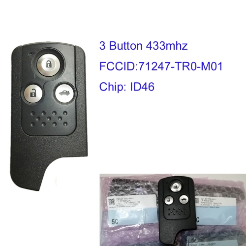 MK180189 3 Button 433Mhz Remote Key Smart Key for H-onda CRV  Auto Car Key 71247-TRO-M01  ID46Chip
