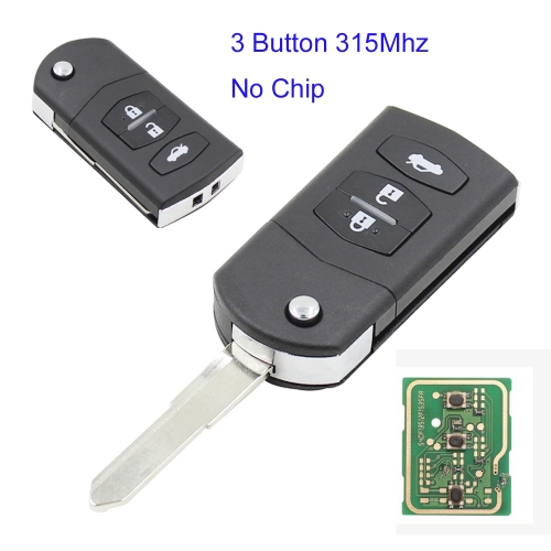 MK540046 3 Button 315MHZ Flip Key Folding Key for Mazda M5 After 2009 M2/M3/M6 06-11 Remote Auto Car Key Fob No Chip