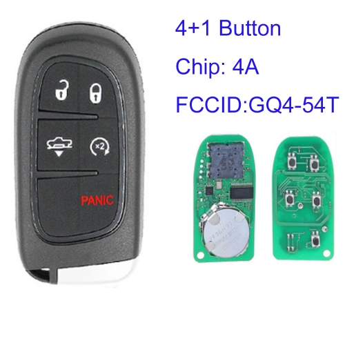 MK300061 4+1 Button 433mhz Smart Key for Jeep Dodge C-hrysler Auto Car Key Remote FCC: GQ4-54T With 4A Chip