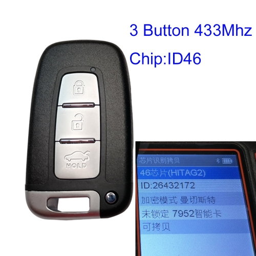MK130125 3 Button 433MHz Smart Key Remote Key for Kia ID46 Chip Auto Car Key Fob