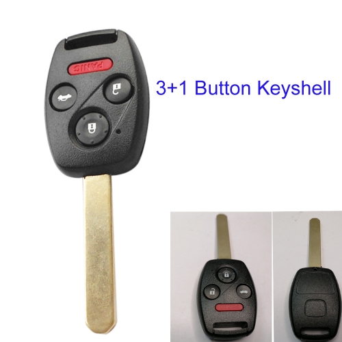 FS180049 3+1 Button Head Key Transponder Key Control Shell Case for H-onda Accord CRV Auto Car Key Replacement