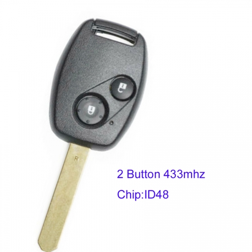 MK180191 2 Button 433MHz Head Key for H-onda Civic CRV Jazz HRV FRV Stream with ID48 Chip Auto Key Fob OUCG8D-382H-A