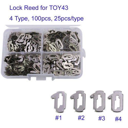 KT00033 TOY43 Car Lock Repair Kit Accessories Car Lock Reed Lock Plate For T-oyota Locksmith Tools, 100pcs in Box