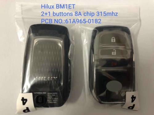 MK190012 Original 2+1 Button Smart Key 315mhz BM1ET H Chip for 2015-2017 Hilux PCB NO 61A965-0182 Smart Card
