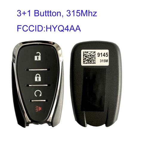 MK280019 315MHZ 3+1 Button Smart Key For Chevrolet 2016-2020 Volt  PN 13585722 HYQ4AA Keyless Go