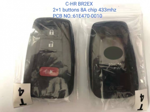 MK190007 Original 2+1 Button 433mhz Smart Key for C-HR BR2EX PCB 61E470-0010