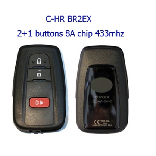 MK190014 Original 2+1 Button Smart Key 434mhz BR2EX H Chip for 2018-2019 C-HR PCB 61E470-0010 Smart Card Blue