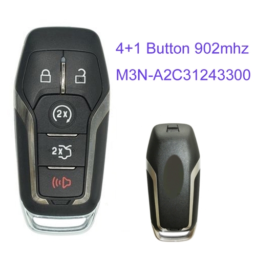 MK160040  4+1 Button 902mhz Chip Smart Key For 2015- 2016 Mustang M3N-A2C31243300 Keyless Go Key