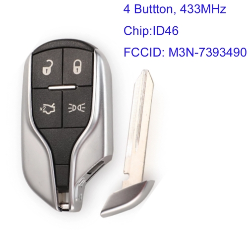 MK480001 4 Buttons Smart Remote Key 433mhz 46 chip for Maserati Quattroporte Ghibli Levante 2012-2015 M3N-7393490 Auto Keys