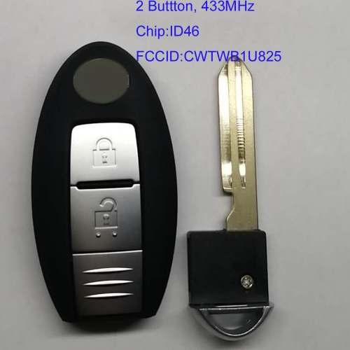 MK210005 2 Button Smart Car Key 434mhz ID46 Chip for  Micra Juke Note Leaf Cube Remote Control Key CWTWB1U825