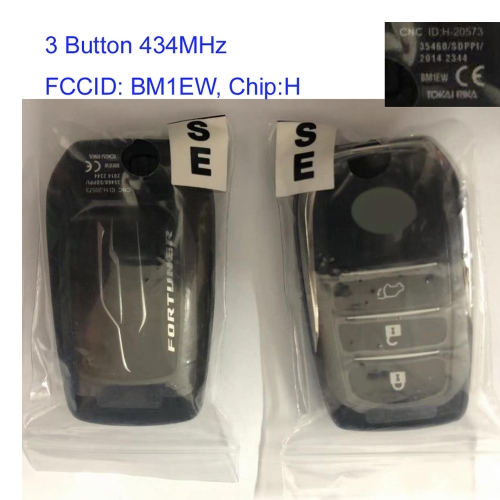 MK190217 Original 3 Button 434MHz Smart Key for T-oyota Fortuner BM1EW H Chip Keyless Go Entry Key