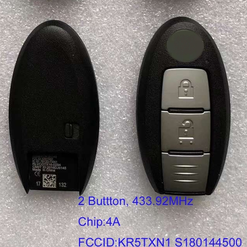 MK210018 Original 2 Button 433MHZ AES Chip Smart Card Remote Key for KIcks KR5TXN1 S180144500