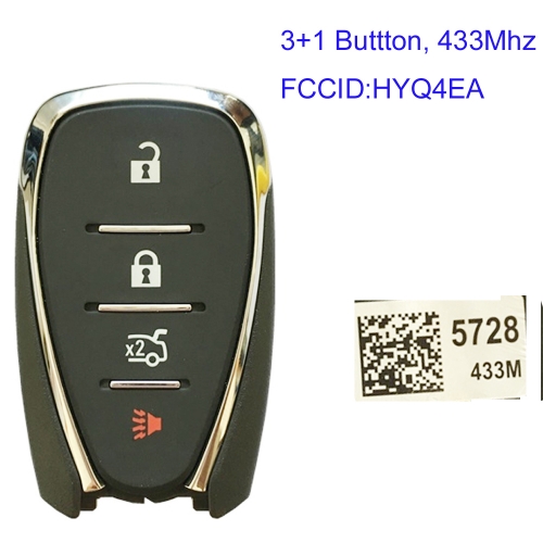 MK280024 3+1 Button Smart Keyless Entry Remote Key 433 MHZ For 2018 Chevrolet Camaro  FCC ID HYQ4EA