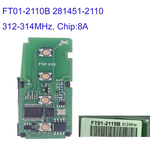 MK490057 312-314MHz FT01-2110B 281451-2110 Lonsdor Smart Key PCB 2110B For T-oyota T-oyota Lexus PCB Board 8A Chip