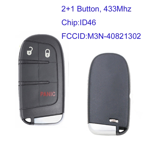 MK300063 2+1 Button 433mhz Smart Key for Jeep Dodge C-hrysler Fait Auto Car Key Remote FCC: M3N-40821302 With ID46 Chip