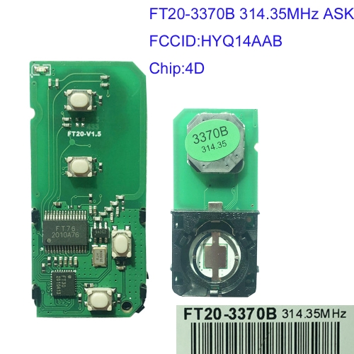 MK490064 314.35MHz ASK FT20-3370B Lonsdor  Smart Key PCB For T-oyota PCB HYQ14AAB 89904-60771 89904-33310