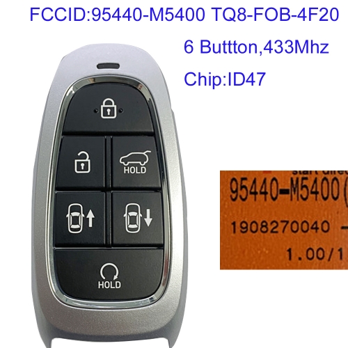 MK140162 6Button 433MHz Smart Key Smart Card for H-yundai Nexo 2019-2020 95440-M5400 TQ8-FOB-4F20 ID47 Chip Keyless Go