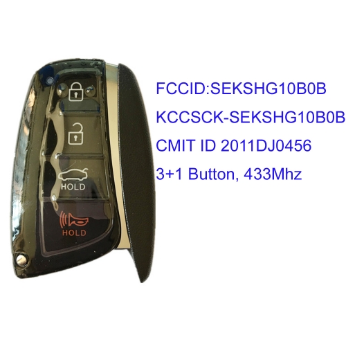 MK140168 3+1 Button 433MHz Smart Key Smart Card for H-yundai Grandeur 2010 2011 SEKSHG10B0B KCCSCK-SEKSHG10B0B CMIT ID 2011DJ0456 Keyless Go