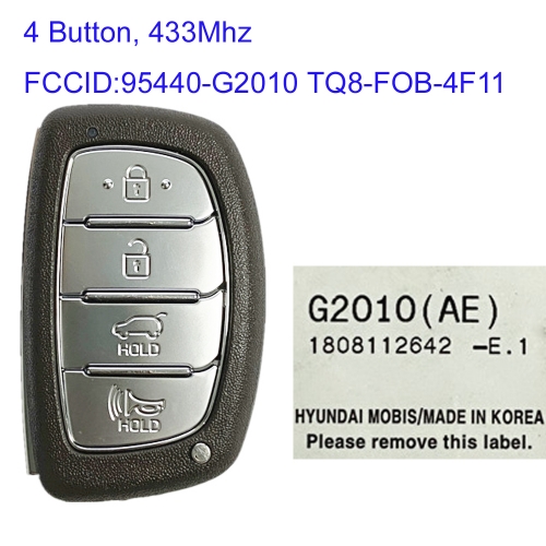 MK140158 4 Button 433MHz Smart Key Smart Card for H-yundai Ioniq 2017-2019 95440-G2010 TQ8-FOB-4F11 Keyless Go