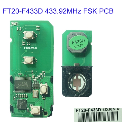 MK490068 433.92MHz FSK FT20-F433D  Lonsdor  Smart Key PCB For T-oyota PCB 4D Chip 89904-60541 89904-60542 89904-60501 89904-60502 89904-48243